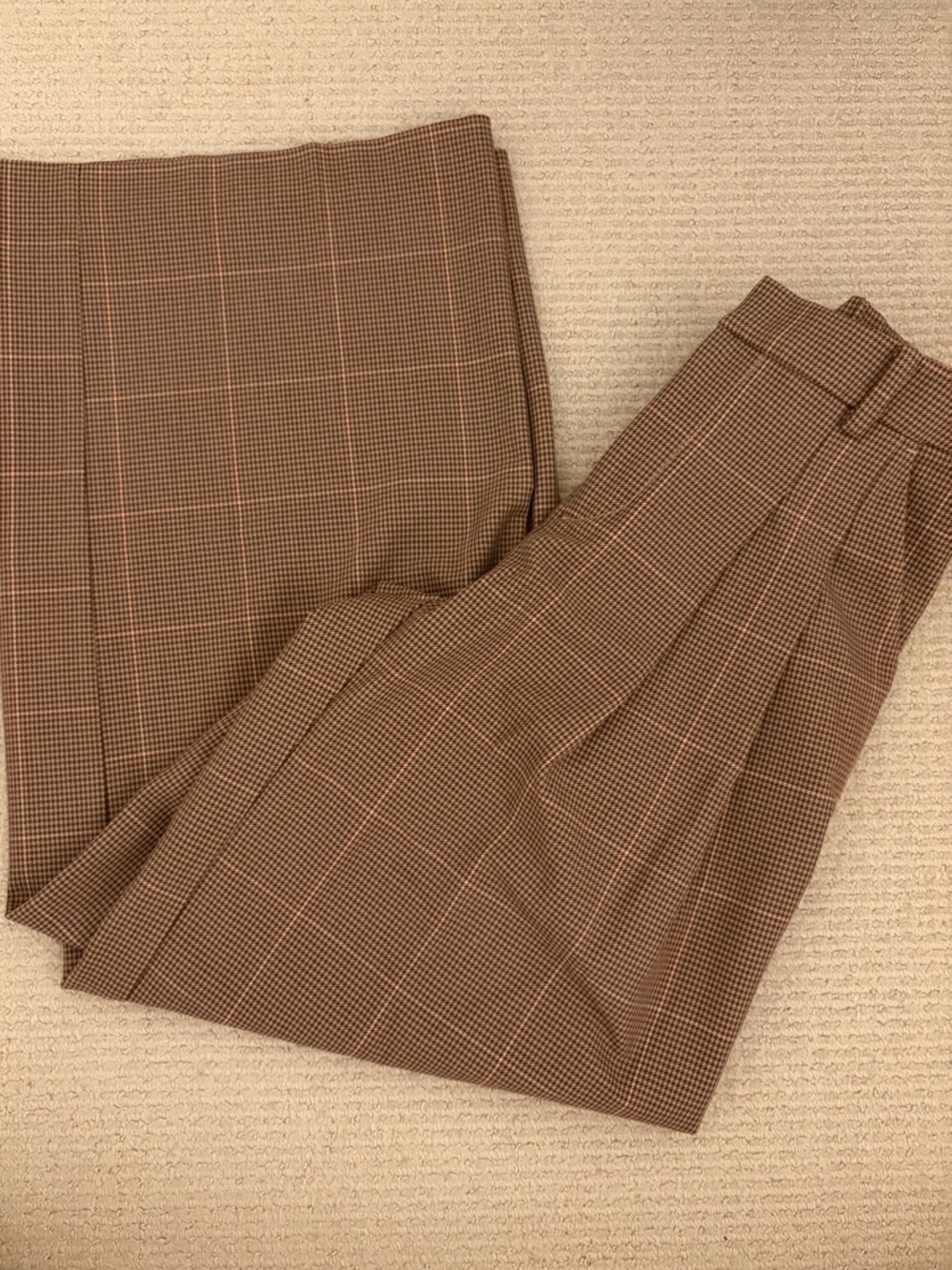 The Avery Plaid Wide-Leg Trousers by Maeve